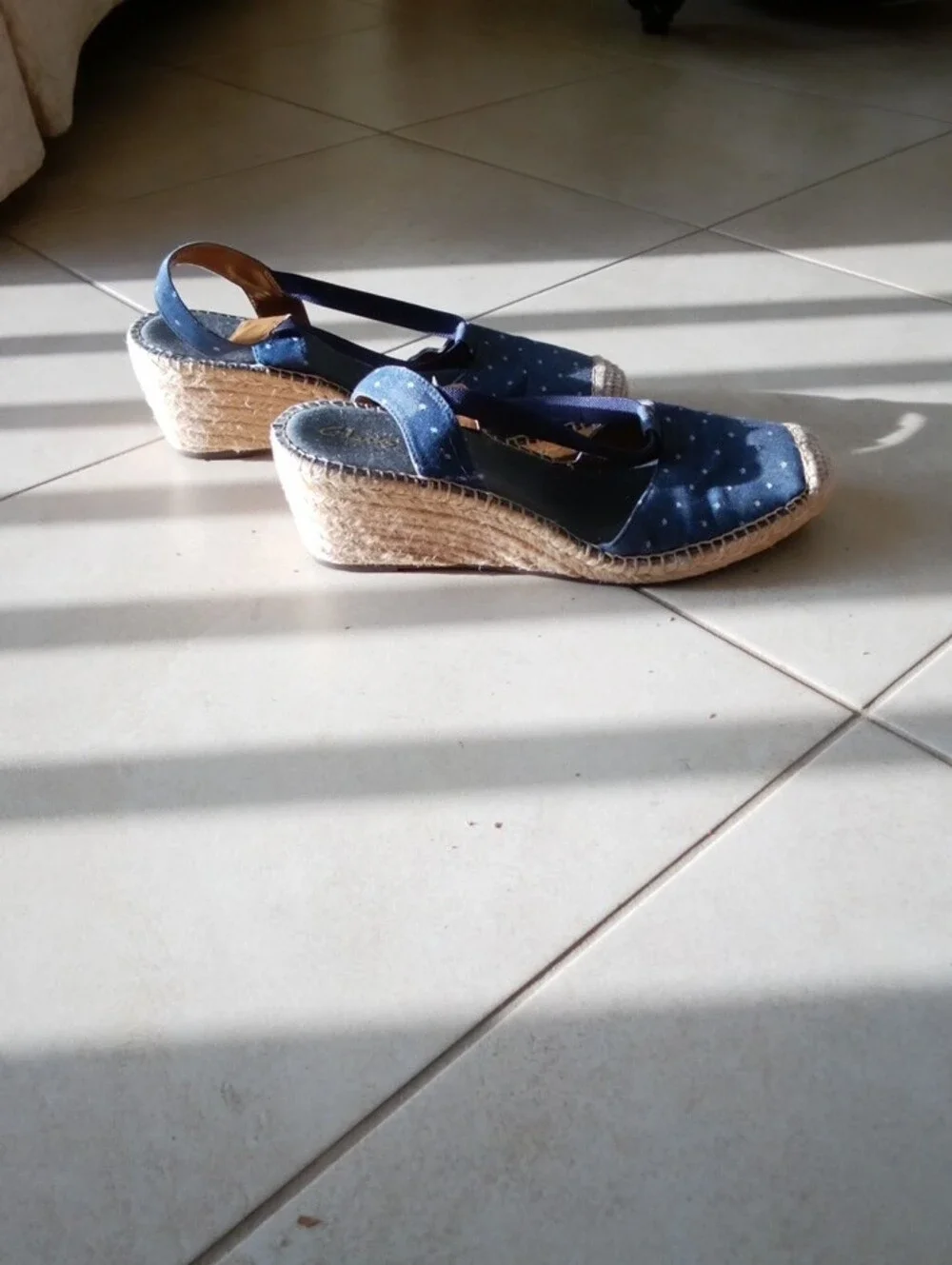 Clarks Navy Wedge Sandals